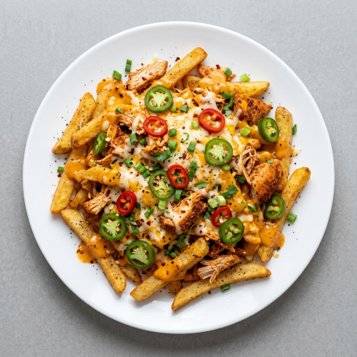 Loaded Salt Chilli Pepper Fries With Spicy Chicken 